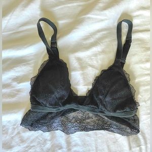 Black Bralette with Extended Lace